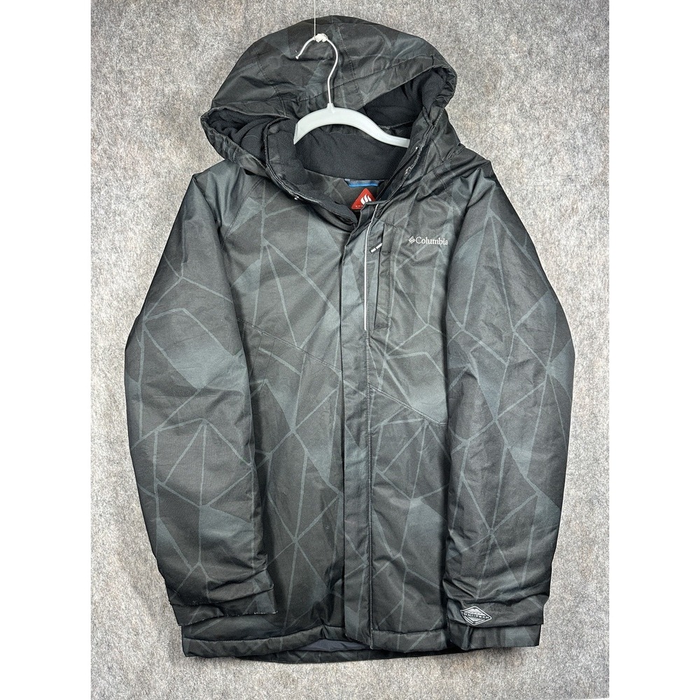 Columbia Omni-Tech Jacket XL Youth Waterproof Insulated Hooded Black Coat